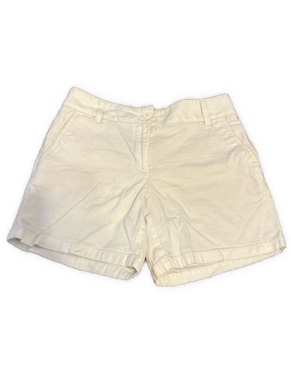 LOFT White Cotton Chino Shorts Mid Rise 6 Inch Inseam Casual Summer 0